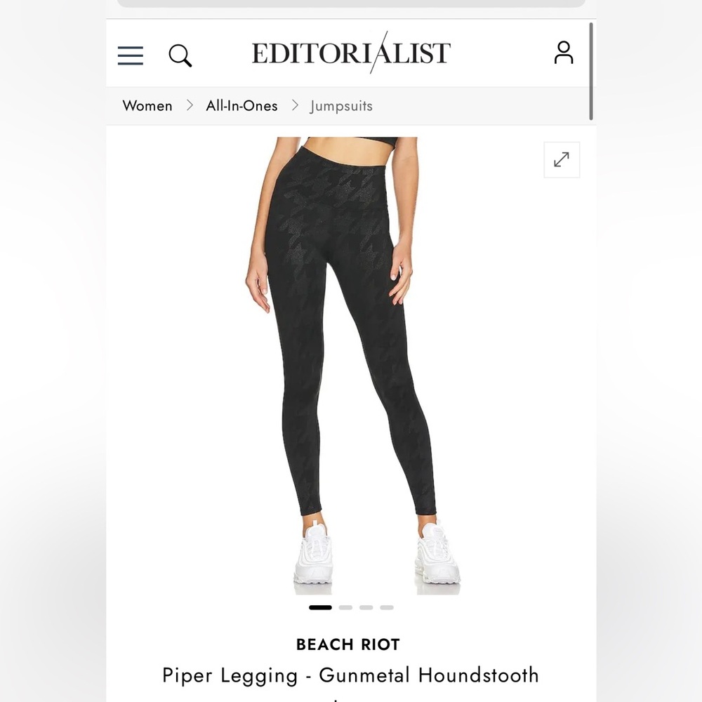 Beach Riot Piper Legging in Gunmetal Houndstooth size large NWT